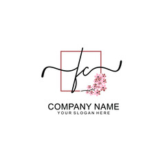 Initial FC beauty monogram and elegant logo design  handwriting logo of initial signature