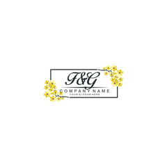 FG Initial handwriting logo vector. Hand lettering for designs