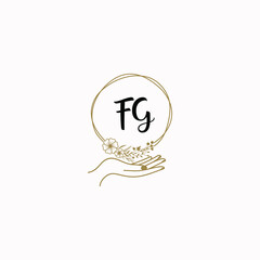 FG initial hand drawn wedding monogram logos