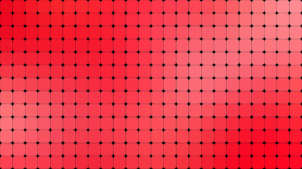 Abstract grid background of rounded red and pink squares. Full frame abstract vibrant background for poster, banner, website or template. 4k resolution.