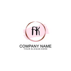 FK Initial handwriting logo vector. Hand lettering for designs