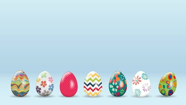 Animation, Easter eggs on a light background. Video for presentation.