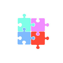 Puzzle, jigsaw, incomplete data concept. Puzzle pieces icon. Vector illustration.