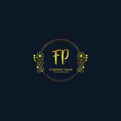 FP initial hand drawn wedding monogram logos