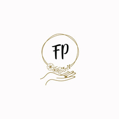 FP initial hand drawn wedding monogram logos