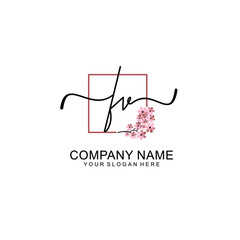 Initial FV beauty monogram and elegant logo design  handwriting logo of initial signature