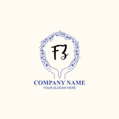 FZ initial hand drawn wedding monogram logos