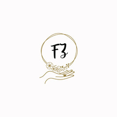 FZ initial hand drawn wedding monogram logos