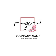 Initial GC beauty monogram and elegant logo design  handwriting logo of initial signature