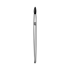 Doodle paint brush icon in vector. Hand drawn paint brush in vector