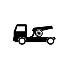 Cannon truck icon isolated on white background 