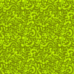 Vector seamless pattern. An ornament of stylized fantastic creatures. Design print for textile, fabric, wallpaper, background.