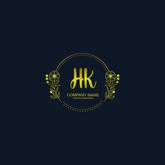 HK initial hand drawn wedding monogram logos