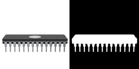 3D rendering illustration of a eprom chip