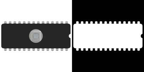 3D rendering illustration of a eprom chip