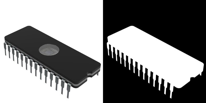 3D rendering illustration of a eprom chip