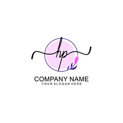 Initial HP beauty monogram and elegant logo design  handwriting logo of initial signature