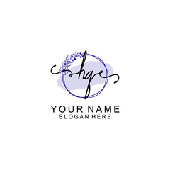 Initial HG beauty monogram and elegant logo design  handwriting logo of initial signature