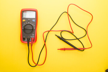 Digital multimeter with probes. electronics repair