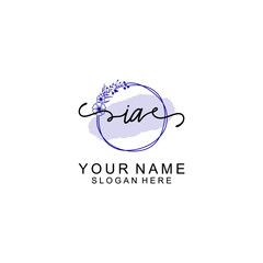 Initial IA beauty monogram and elegant logo design  handwriting logo of initial signature