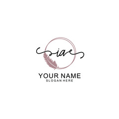 Initial IA beauty monogram and elegant logo design  handwriting logo of initial signature