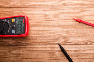 Digital multimeter with probes. electronics repair