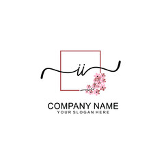 Initial II beauty monogram and elegant logo design  handwriting logo of initial signature