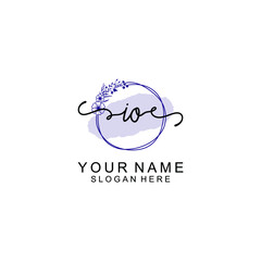 Initial IO beauty monogram and elegant logo design  handwriting logo of initial signature