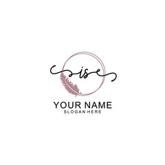 Initial IS beauty monogram and elegant logo design  handwriting logo of initial signature