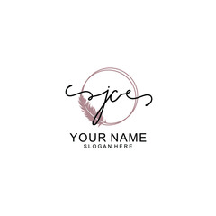 Initial JC beauty monogram and elegant logo design  handwriting logo of initial signature