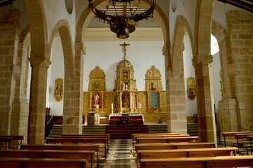 Interior de la Iglesia de la Encarnación en Castellar, pueblos de la provincia de Jaén, España....
