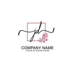 Initial JD beauty monogram and elegant logo design  handwriting logo of initial signature