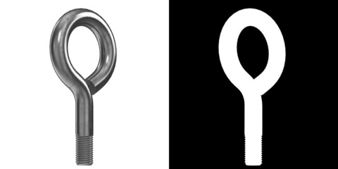 3D rendering illustration of an eye bolt