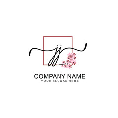 Initial JJ beauty monogram and elegant logo design  handwriting logo of initial signature