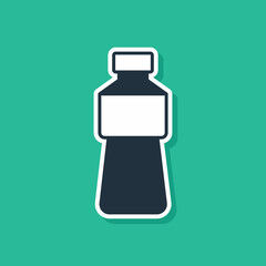 Blue Bottle of water icon isolated on green background. Soda aqua drink sign. Vector