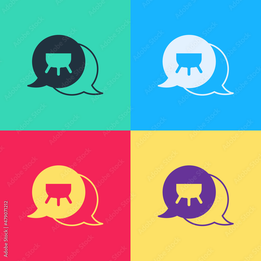 Poster Pop art Udder icon isolated on color background. Vector