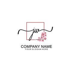 Initial JW beauty monogram and elegant logo design  handwriting logo of initial signature