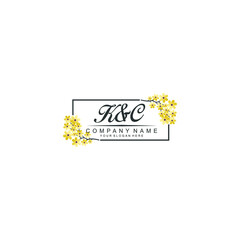 KC Initial handwriting logo vector. Hand lettering for designs