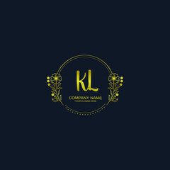 KL initial hand drawn wedding monogram logos