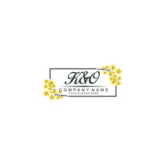 KO Initial handwriting logo vector. Hand lettering for designs