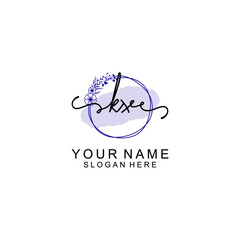 Initial KX beauty monogram and elegant logo design  handwriting logo of initial signature