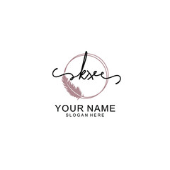 Initial KX beauty monogram and elegant logo design  handwriting logo of initial signature