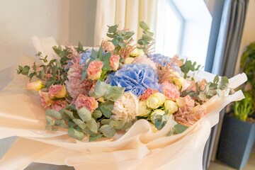 A large bouquet of flowers for a gift