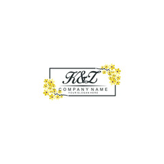 KZ Initial handwriting logo vector. Hand lettering for designs