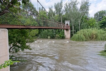 Historical foot bridge at Parys,South Africa