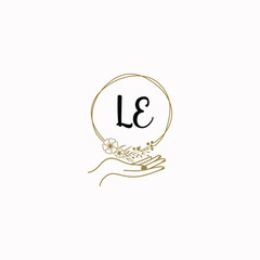 LE initial hand drawn wedding monogram logos