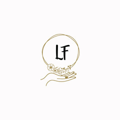 LF initial hand drawn wedding monogram logos
