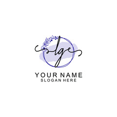 Initial LG beauty monogram and elegant logo design  handwriting logo of initial signature