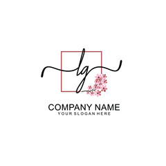 Initial LG beauty monogram and elegant logo design  handwriting logo of initial signature