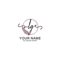 Initial LG beauty monogram and elegant logo design  handwriting logo of initial signature